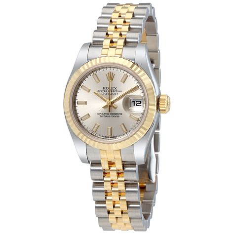 damenuhr silber gold rolex|Rolex lady Datejust 26 mm.